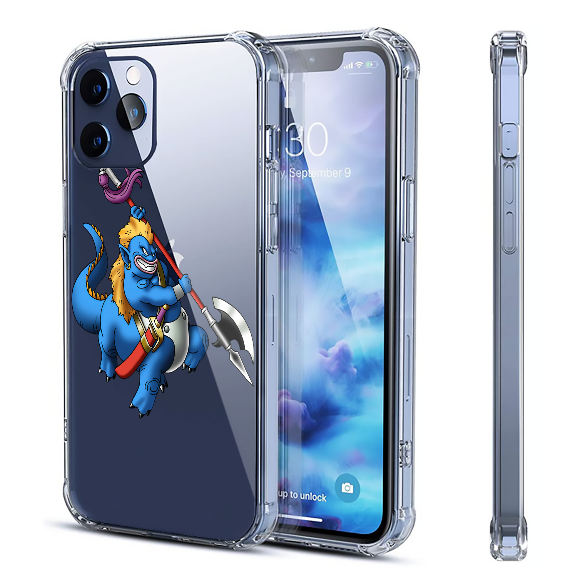（画像用） ドラゴンクエスト Doragon Kuesuto Dragon Quest 【iPhone 12シリーズ対応】透明スマホケース（クリアソフトケース）